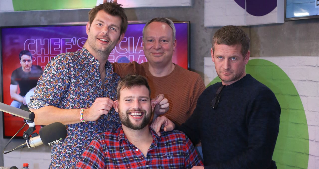 Gezelligheid in de studio met de mannen van Racoon!