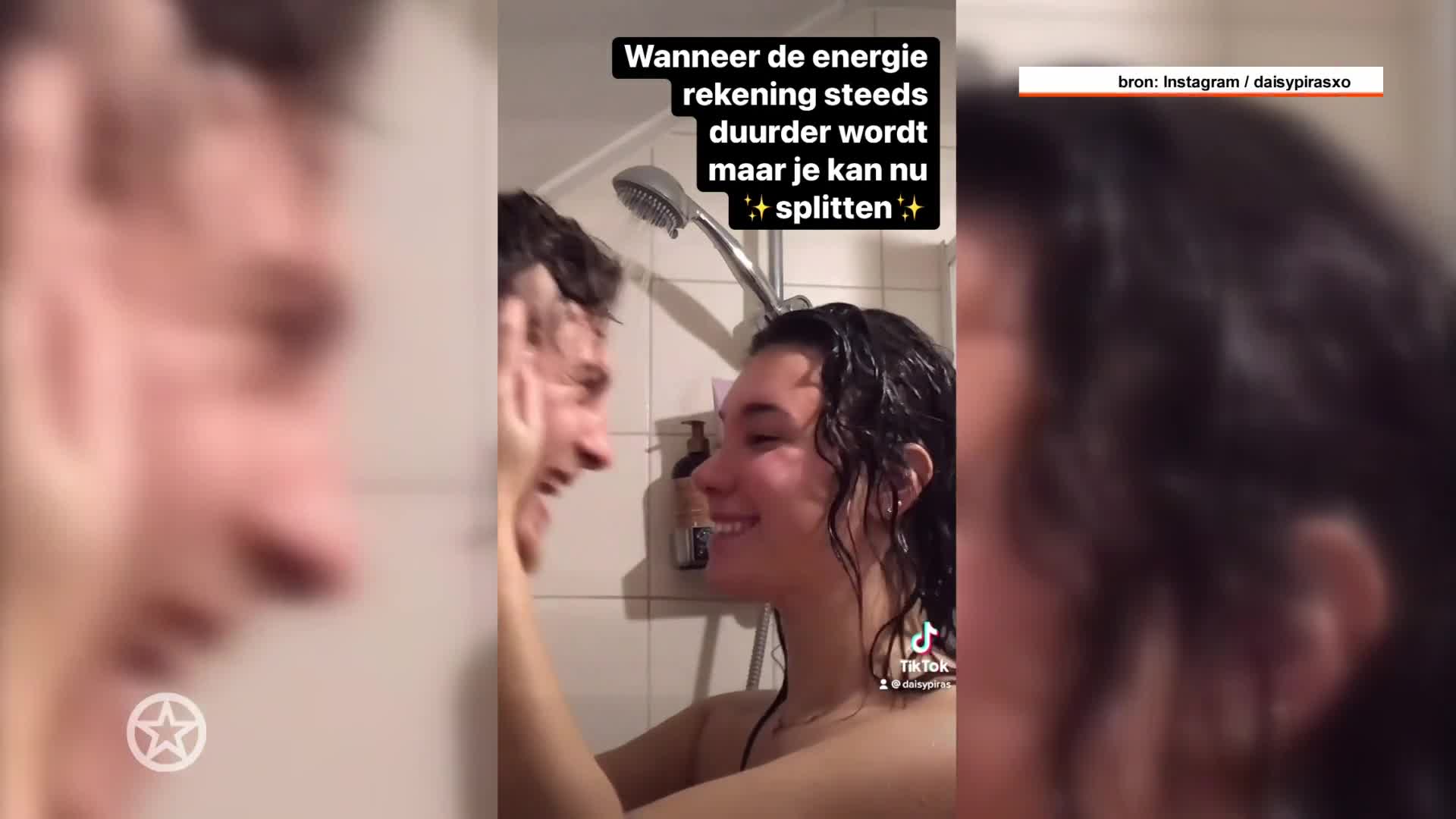 Luca en Daisy genieten onder de douche