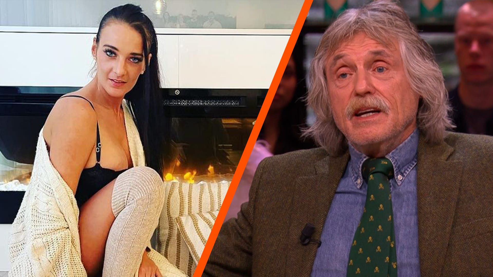 Johan Derksen bekijkt pikante foto Nicol Kremers: 'Ik lik die slagroom er wel af'