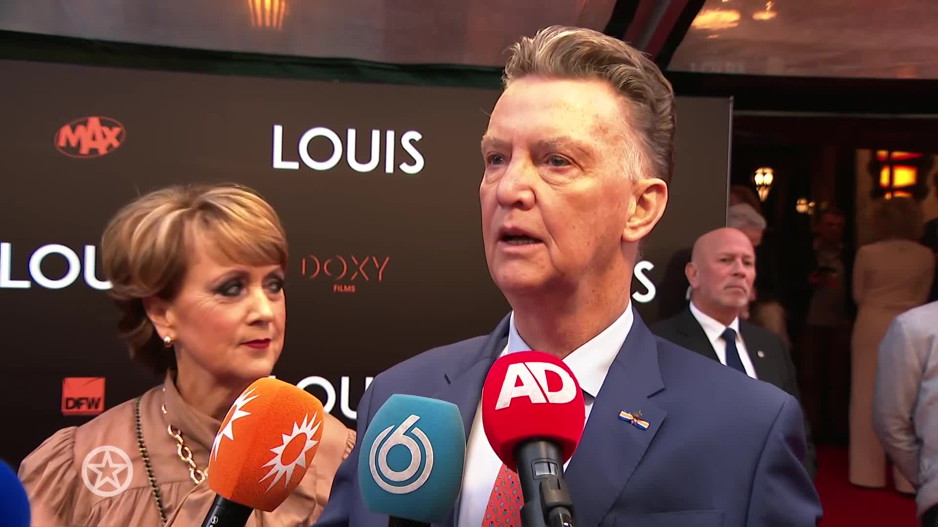 Louis van Gaal op rode loper bioscoopfilm