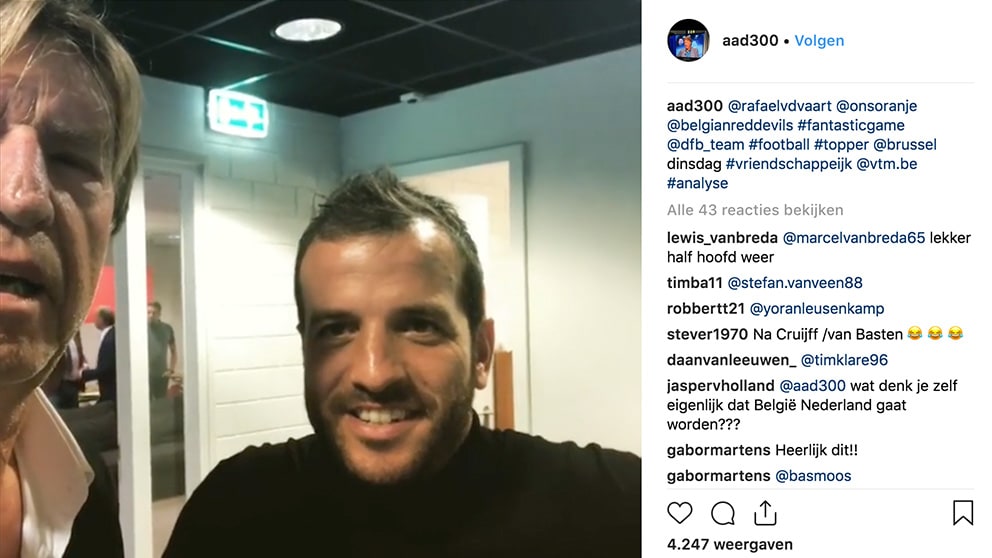 Van der Vaart mag figureren in vlog van Aad: 'Fantastic game' 