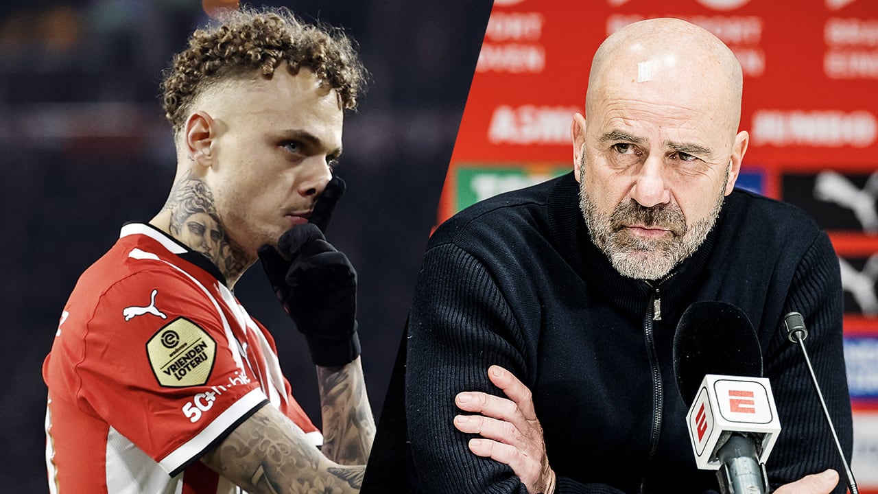PSV-trainer Peter Bosz nam geïrriteerde Noa Lang apart na ontstane ophef 