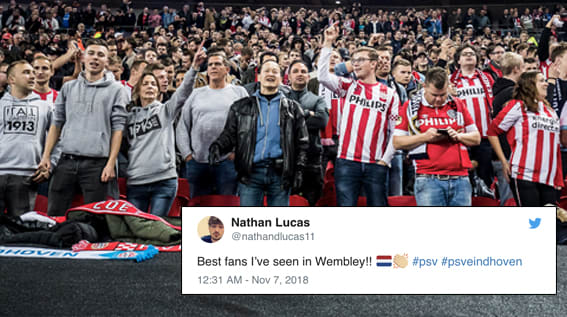 Europa lovend over PSV-supporters: 'Nog nooit meegemaakt'