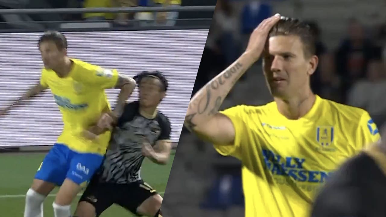 Video: Michiel Kramer ontsnapt na zes (!) seconden aan rode kaart 