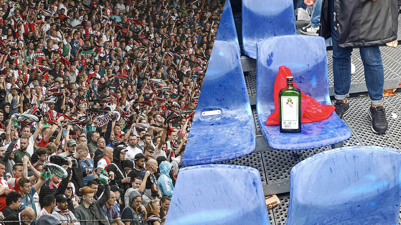 Feyenoord-fan krijgt fles Jägermeister mee De Kuip in: 'Hoe krijg je dit mee?'