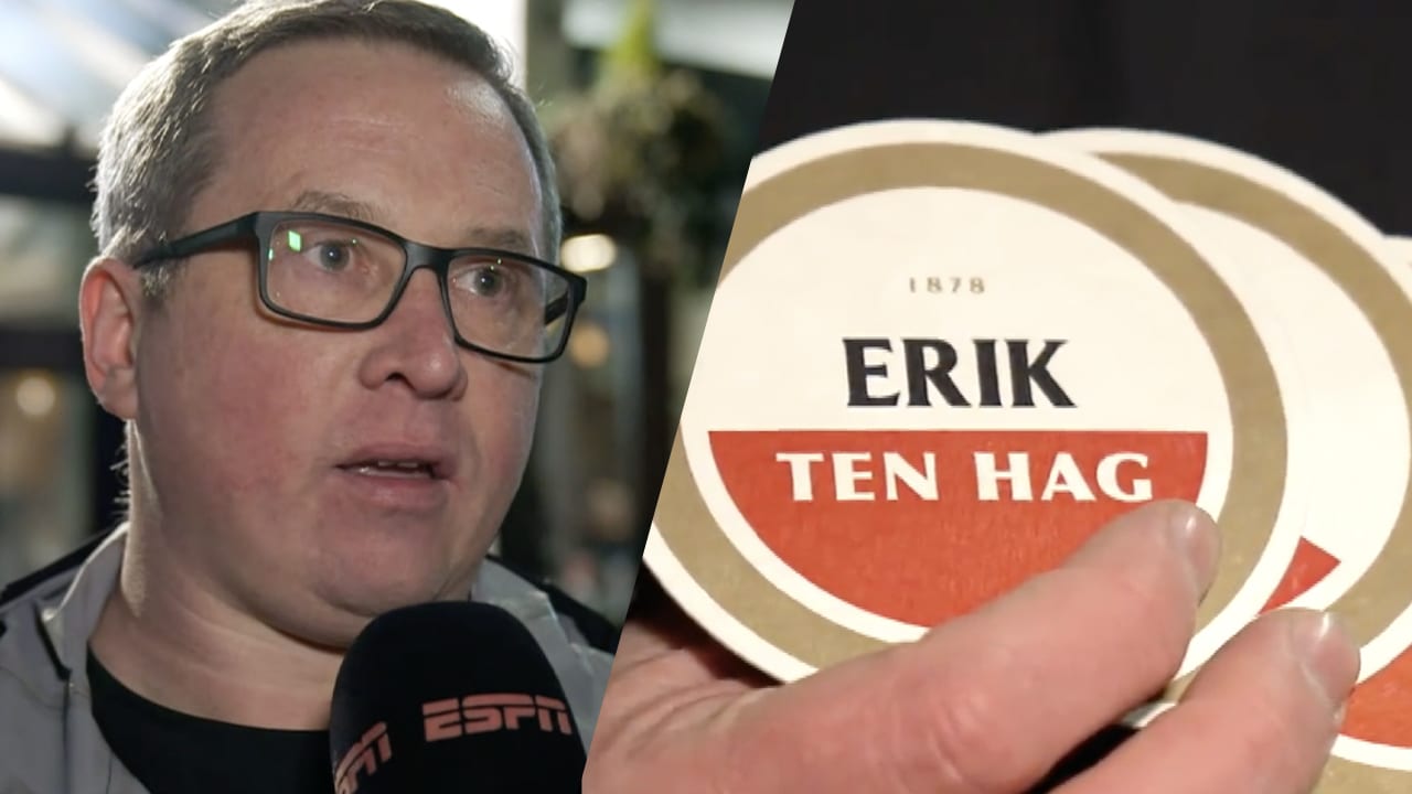 Video: Erik ten Hag immens populair in Manchester: 'Supporter ontwerpt Ten Hag-bierviltjes'