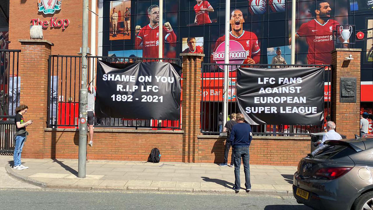 Liverpool-fans spreken zich uit tegen Super League: 'Shame on you'