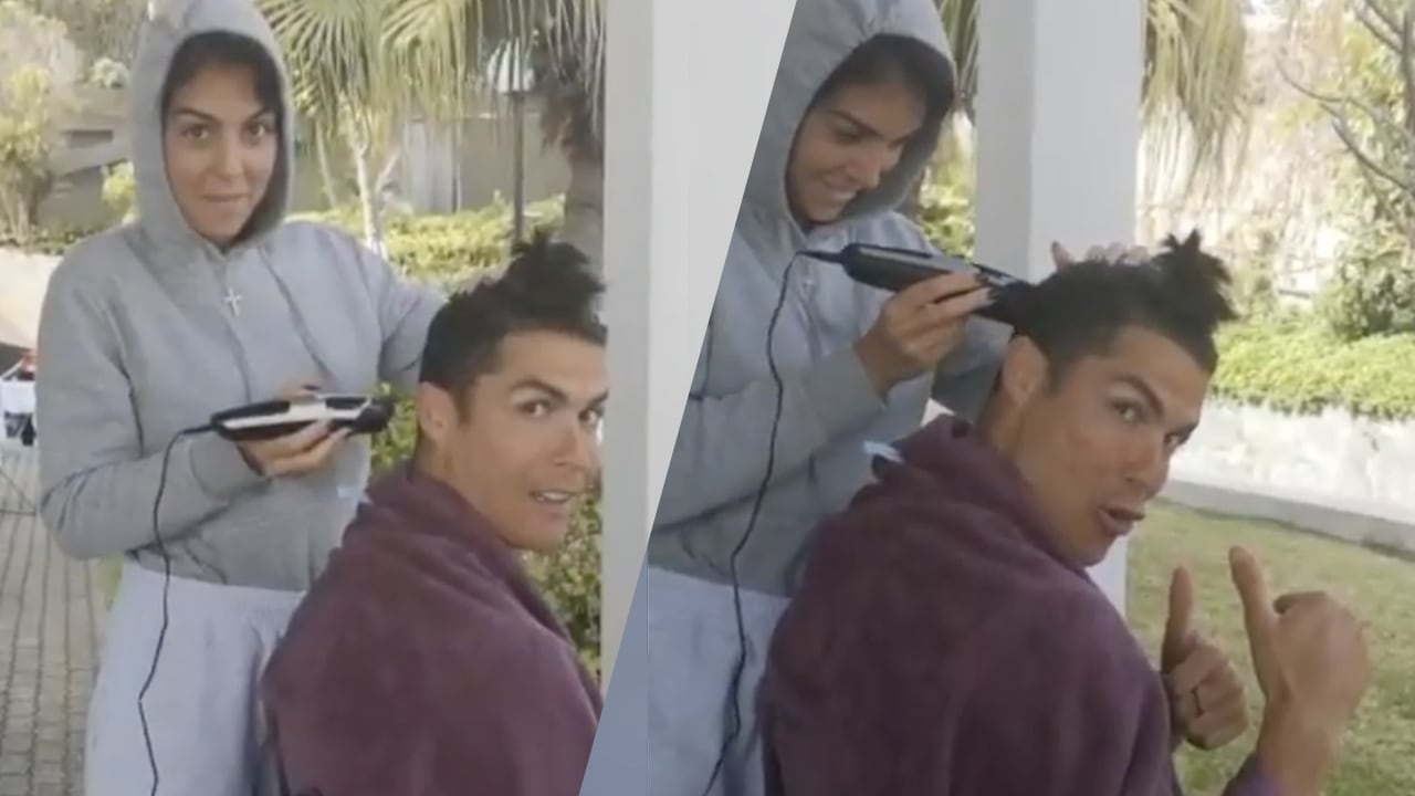 Ronaldo laat vriendin zijn haar knippen