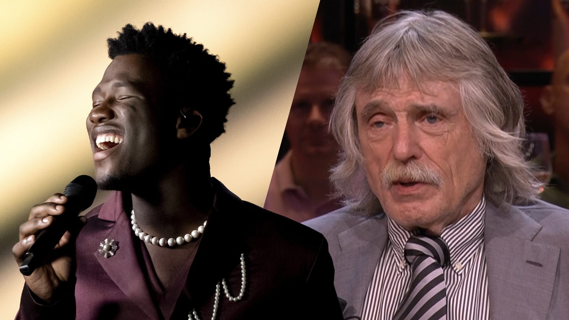 Johan Derksen geeft zijn mening over het Songfestival-optreden van Claude