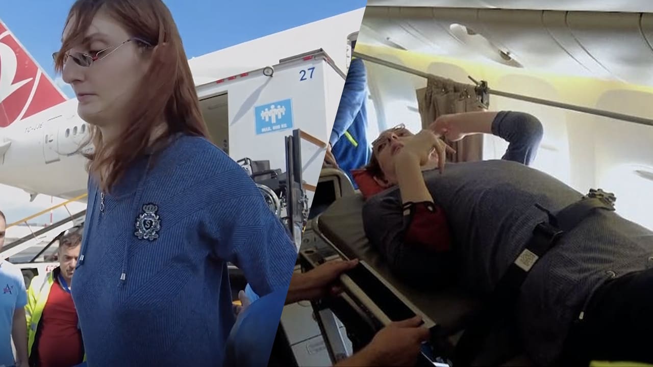 Video: 's Werelds langste vrouw reist voor het eerst met vliegtuig