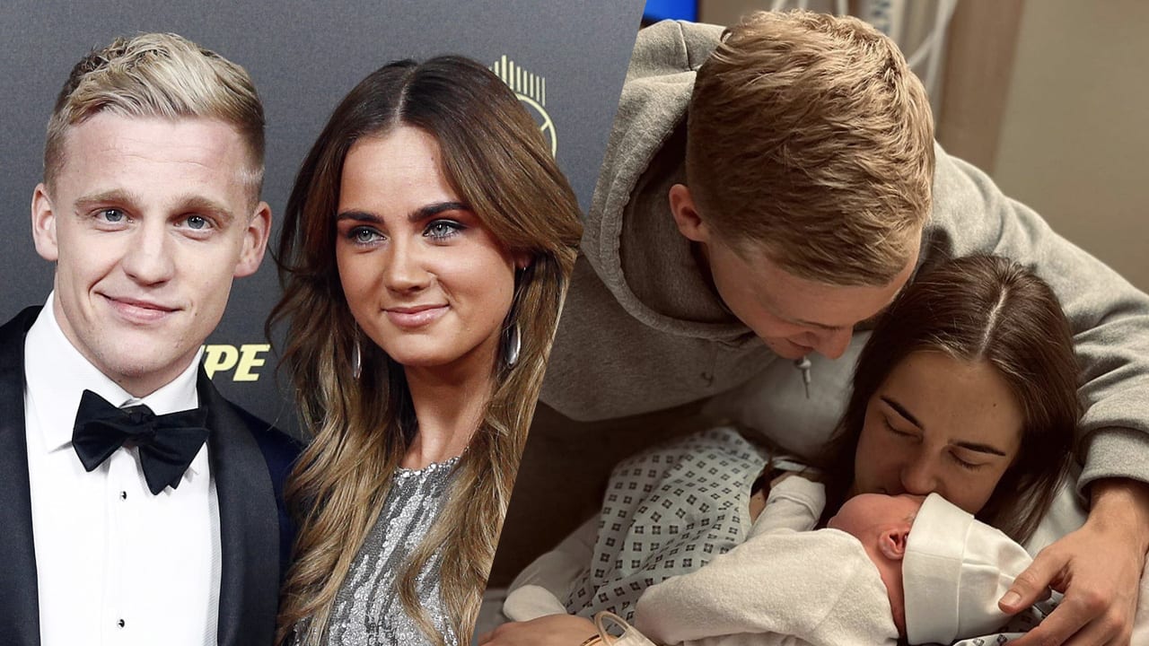 Donny van de Beek en Estelle Bergkamp verwelkomen dochtertje
