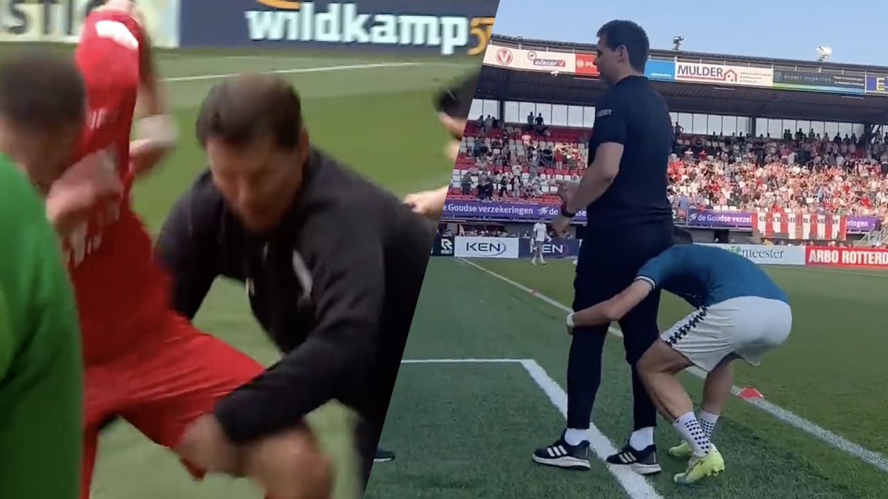 Video: Twente-speler Pleguezuelo neemt sportieve wraak op Sparta-assistent Rijsdijk