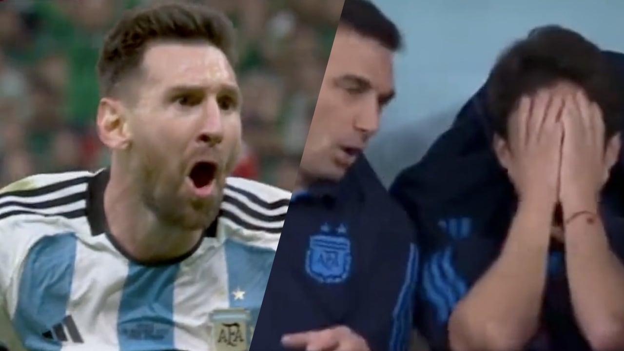 Video: assistent Argentinië in tranen na doelpunt van Messi tegen Mexico