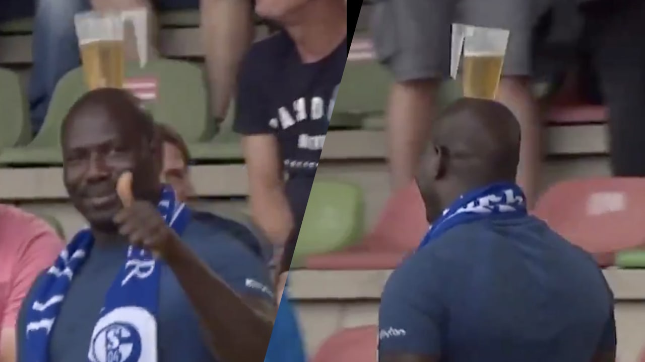 BAAS! Schalke-fan doet trucje met bier