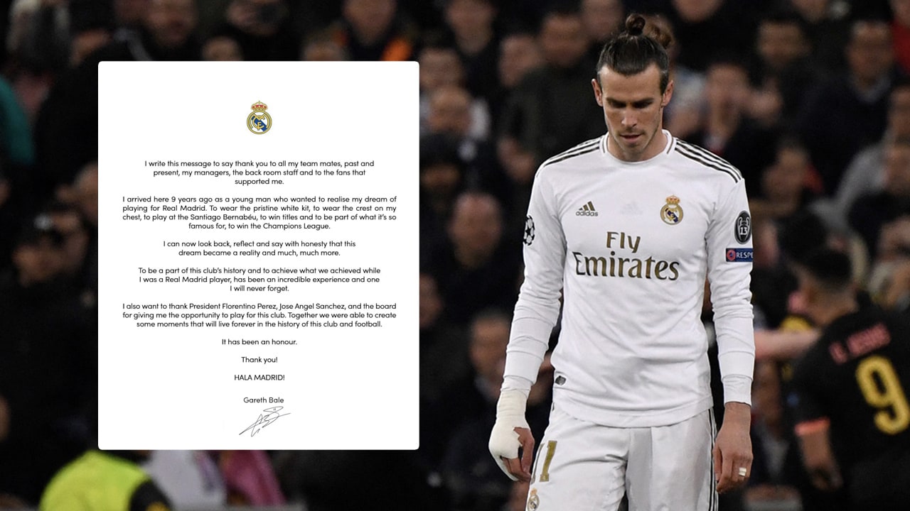Bale neemt met open brief afscheid van Real Madrid