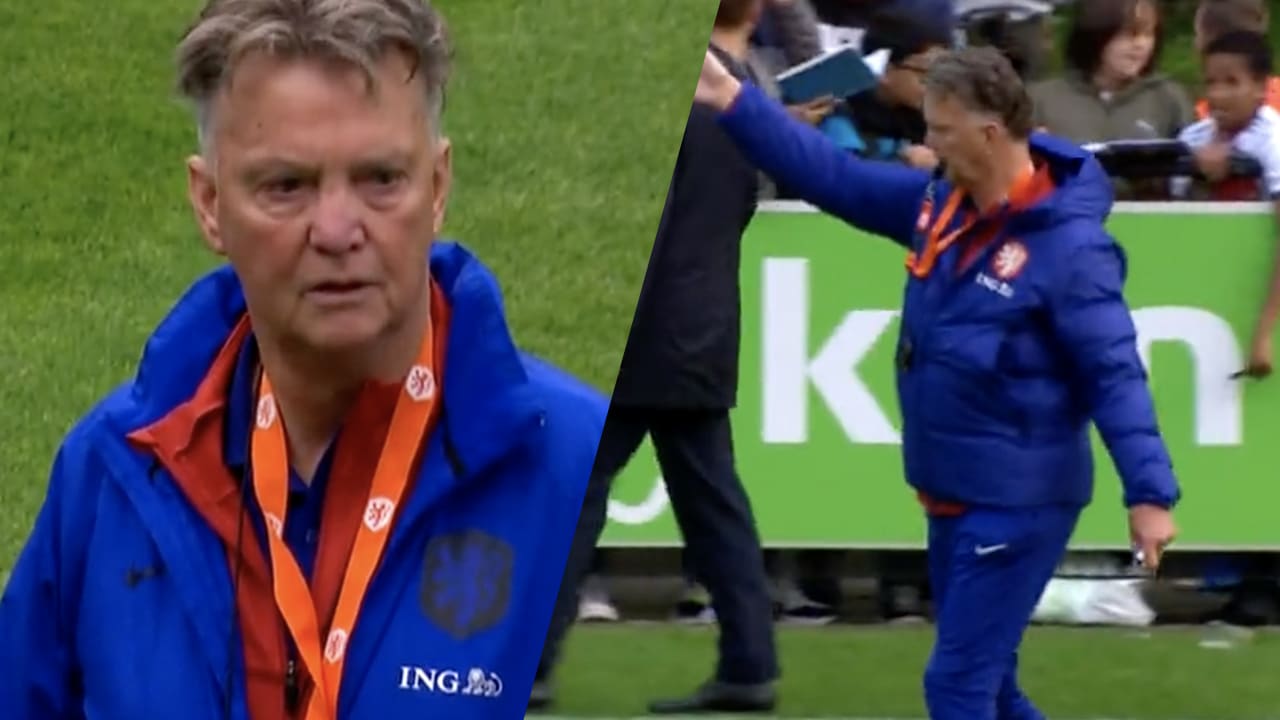 Van Gaal boos op Oranje-spelers na negeren van fluitje: 'Dan sta ik voor paal'