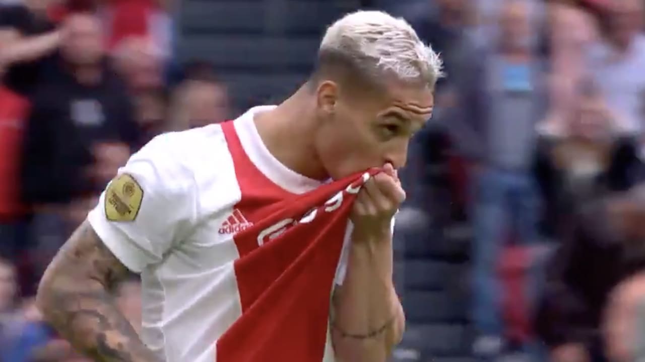 VIDEOGOAL: Teruggekeerde Antony schiet Ajax binnen 5 minuten op voorsprong