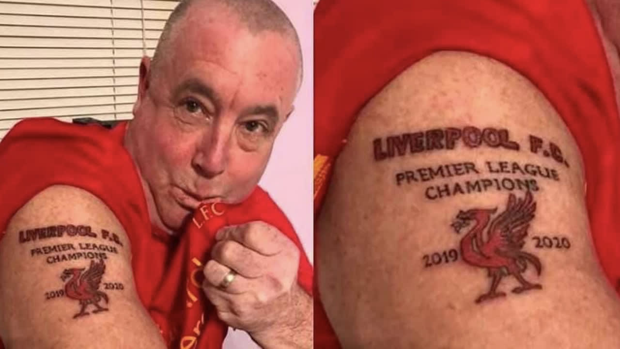 OEPS! Liverpool-fan zet nog voor coronacrisis tatoeage van kampioenschap 2019/2020