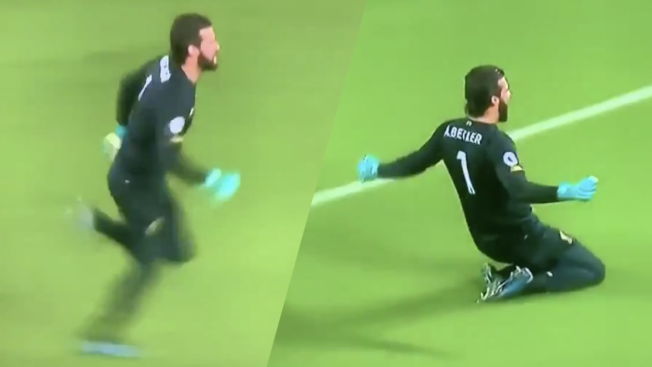 Enorme blijdschap: Alisson sprint hele veld over na assist op Salah