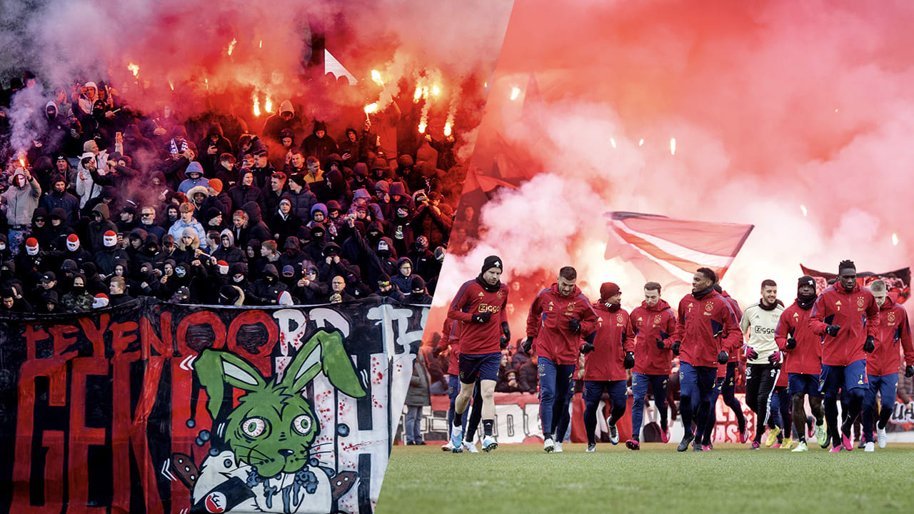 In beeld: Feyenoord en Ajax massaal gesteund op laatste training voor Klassieker