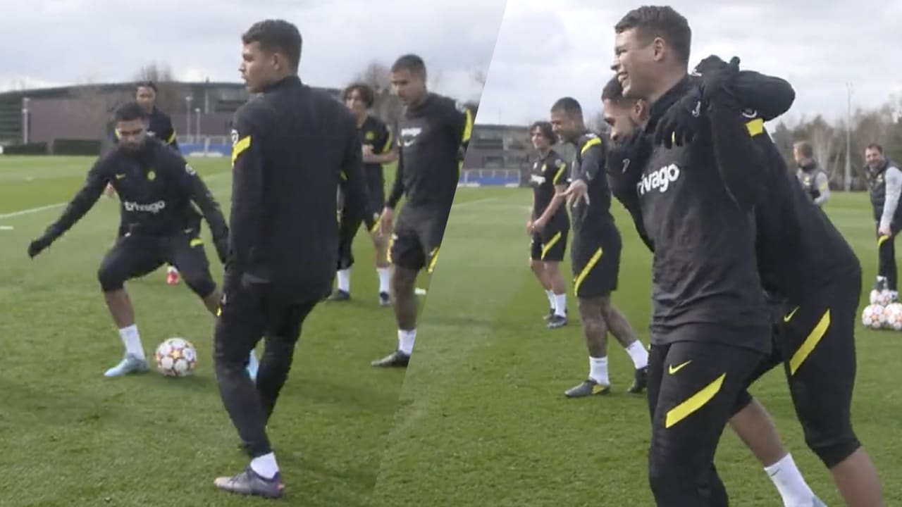 VIDEO: Thiago Silva geeft héérlijke no look-panna op Chelsea-training