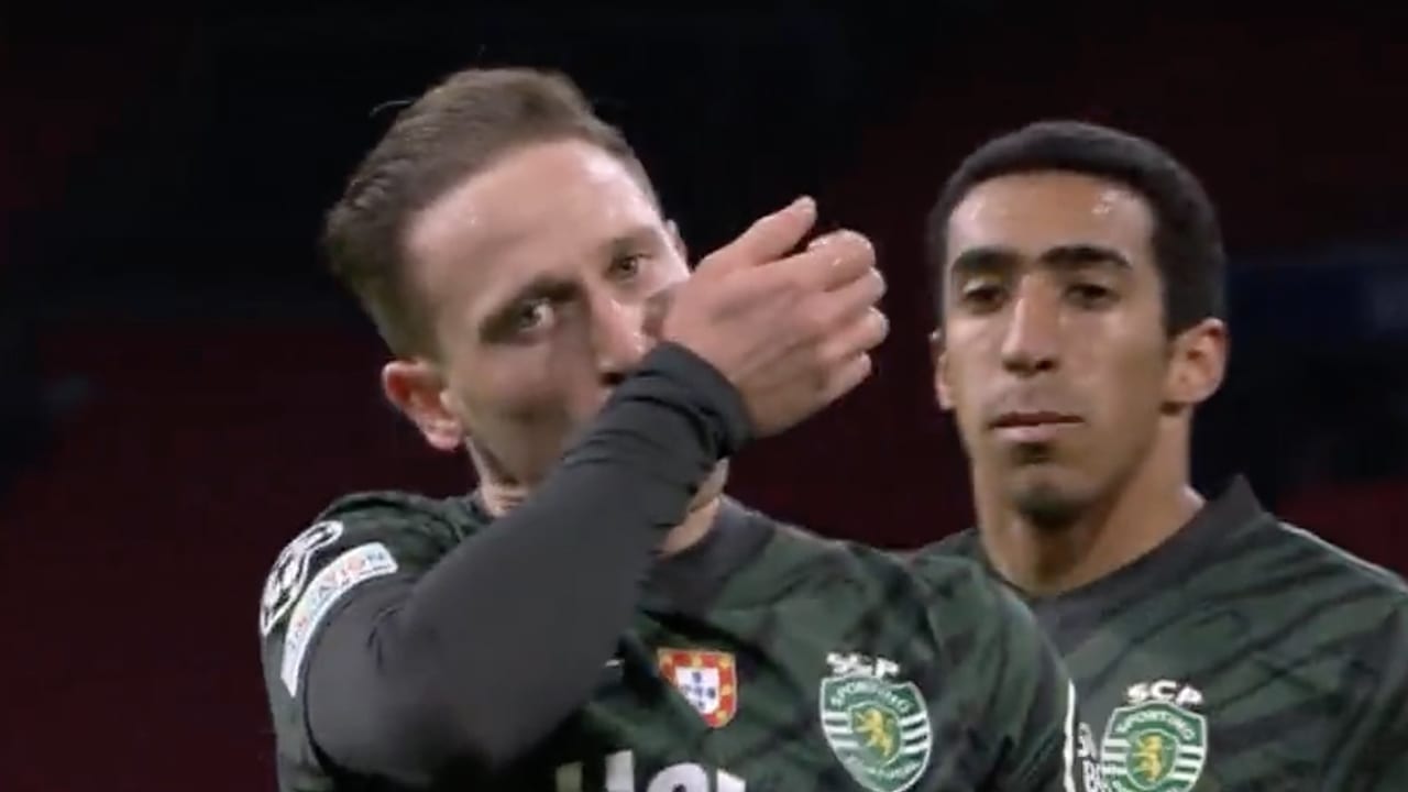 VIDEOGOAL: Nuno Santos brengt Sporting op gelijke hoogte met Ajax