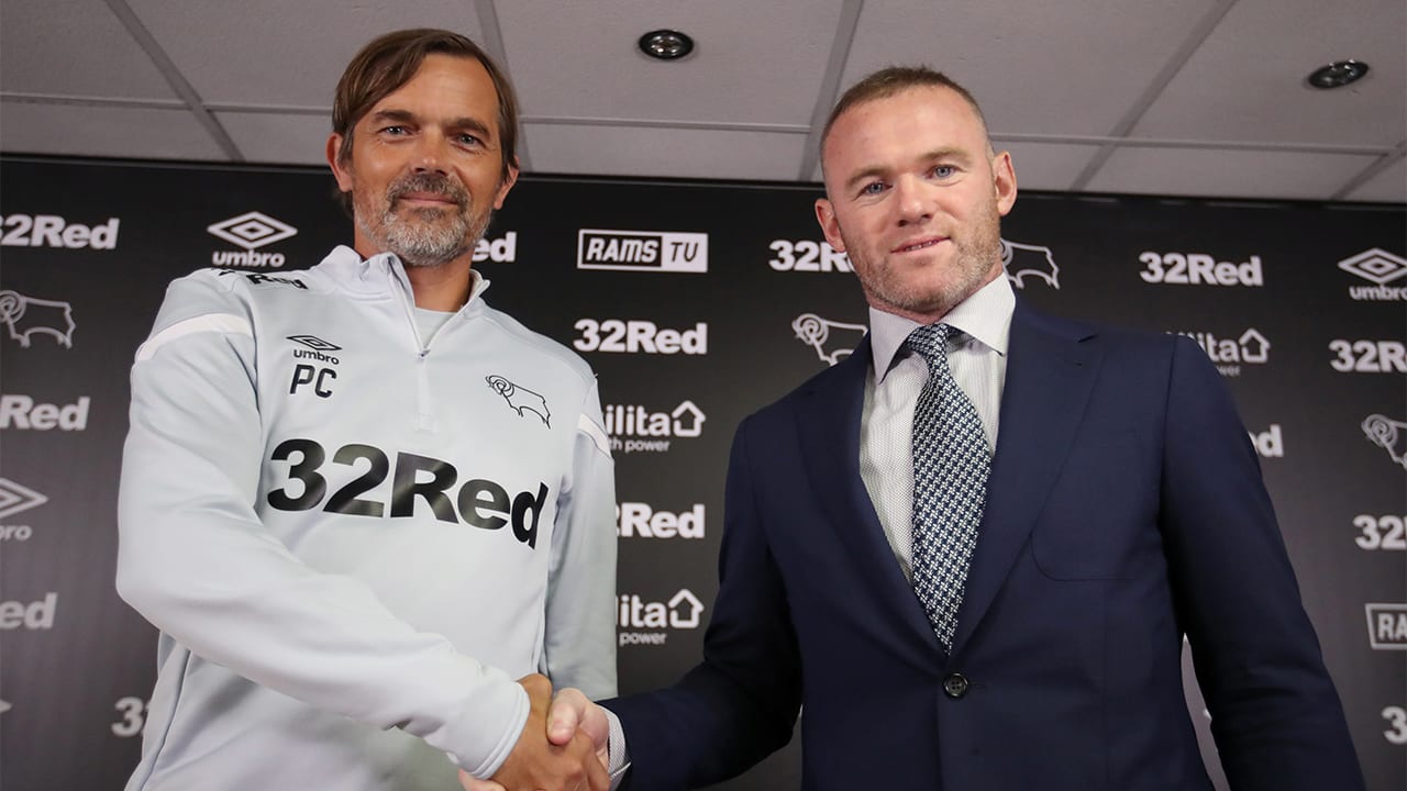 Cocu verwelkomt Rooney bij Derby County