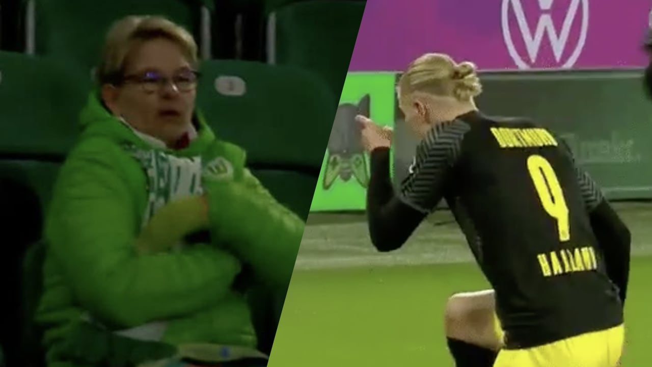 Haaland juicht richting Wolfsburg-fans, reactie van vrouw gaat viral