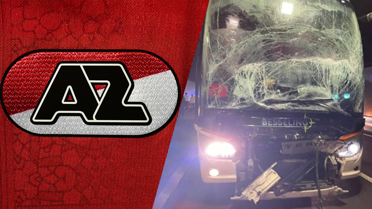 Vijf gewonden bij botsing tussen bussen met AZ-fans op weg naar De Kuip