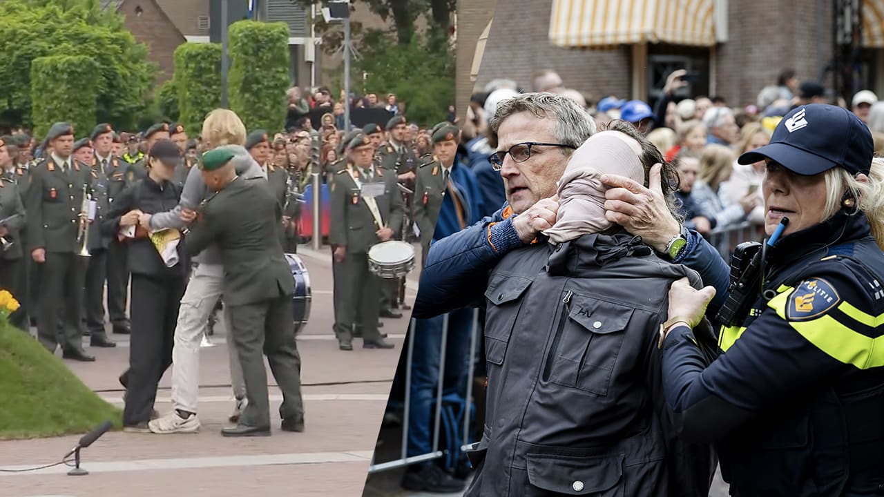 Vrijheidsviering Wageningen verstoord door pro-Palestina demonstranten; Marco kroon grijpt in
