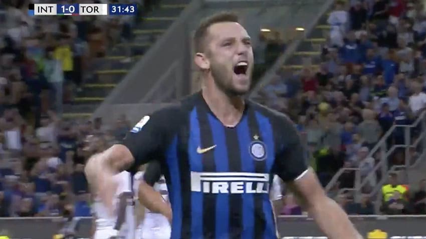 VIDEO - De Vrij uitzinnig na eerste goal voor Inter! 