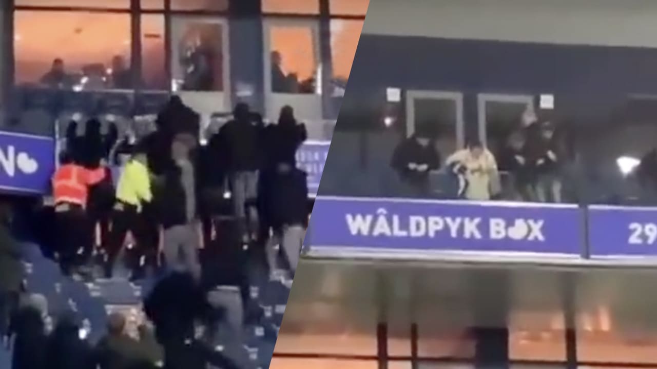 Video: Boze Heerenveen-hooligans proberen Feyenoorders in skybox te bereiken