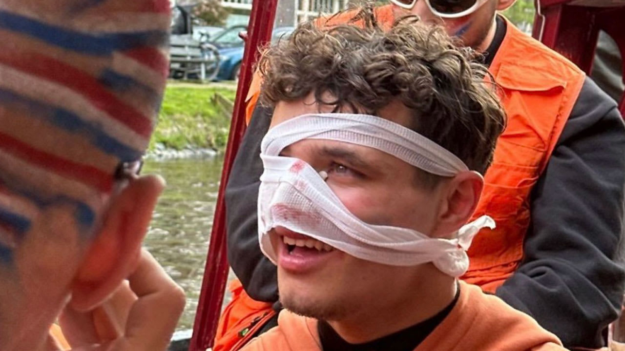Video: Lando Norris raakt gewond bij bootfeest op Koningsdag in Amsterdam