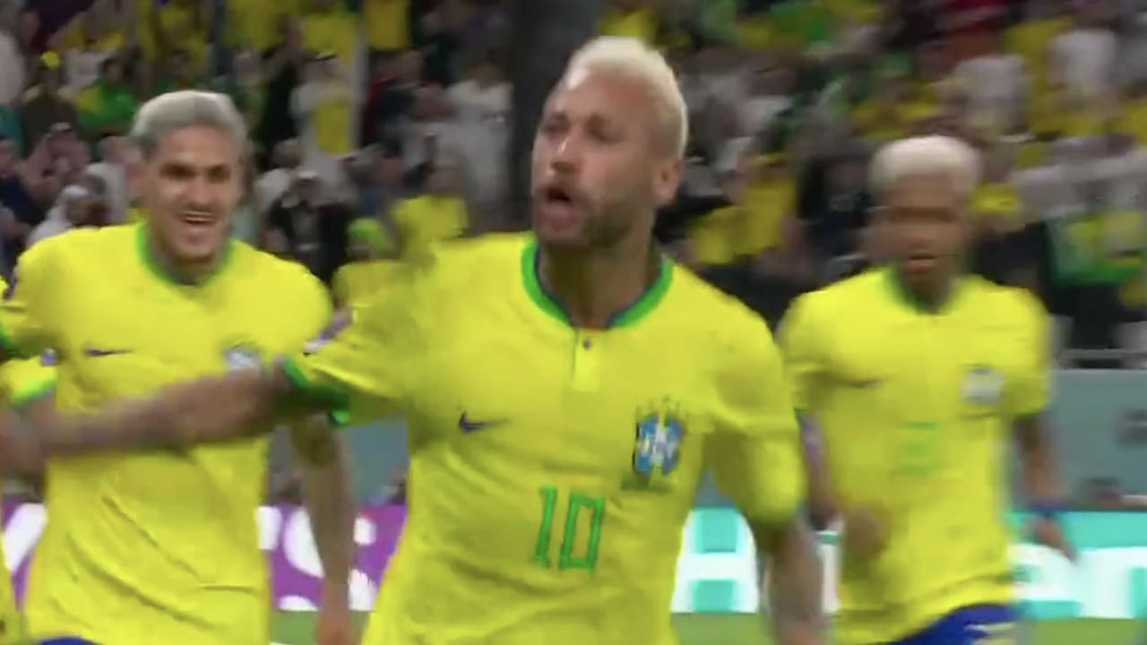 Videogoal: Neymar schiet Brazilië op voorsprong in de verlenging tegen Kroatië