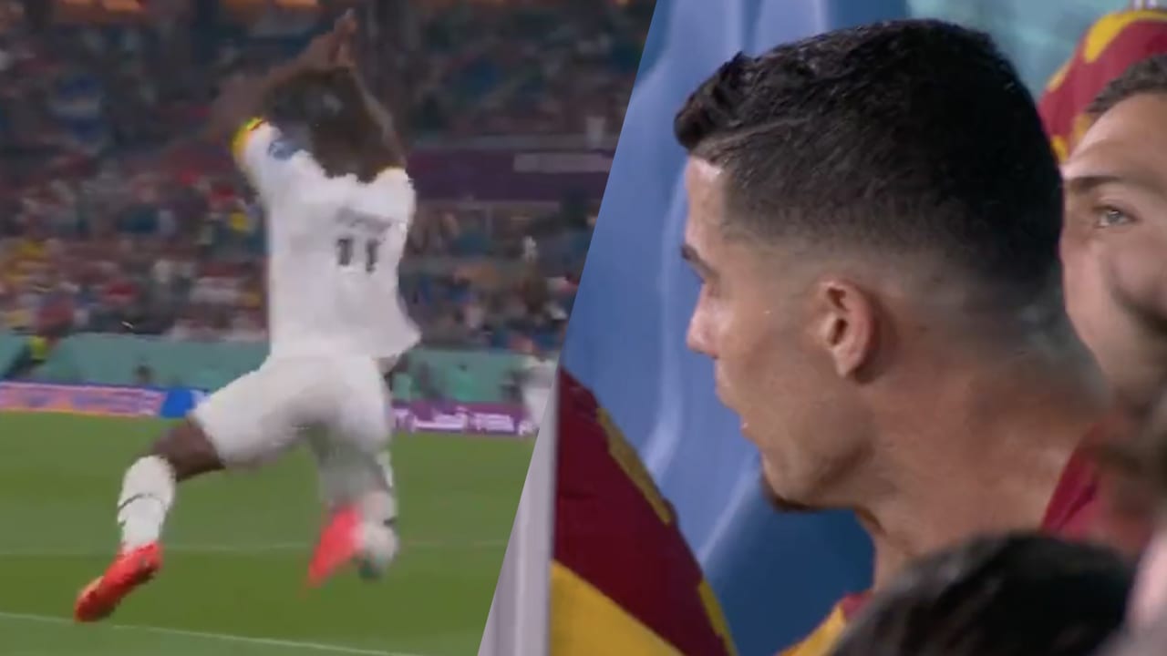 Video: Bukari (Ghana) doet Ronaldo-celebration na goal tegen Portugal