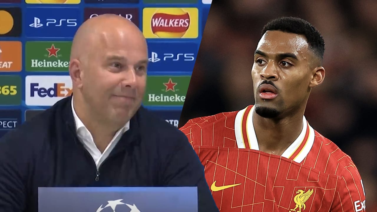 Video: Slot laat pers lachen met gevat antwoord na Gravenberch-vergelijking 