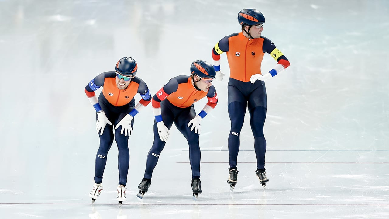 Nederlandse mannen grijpen naast medaille op ploegenachtervolging