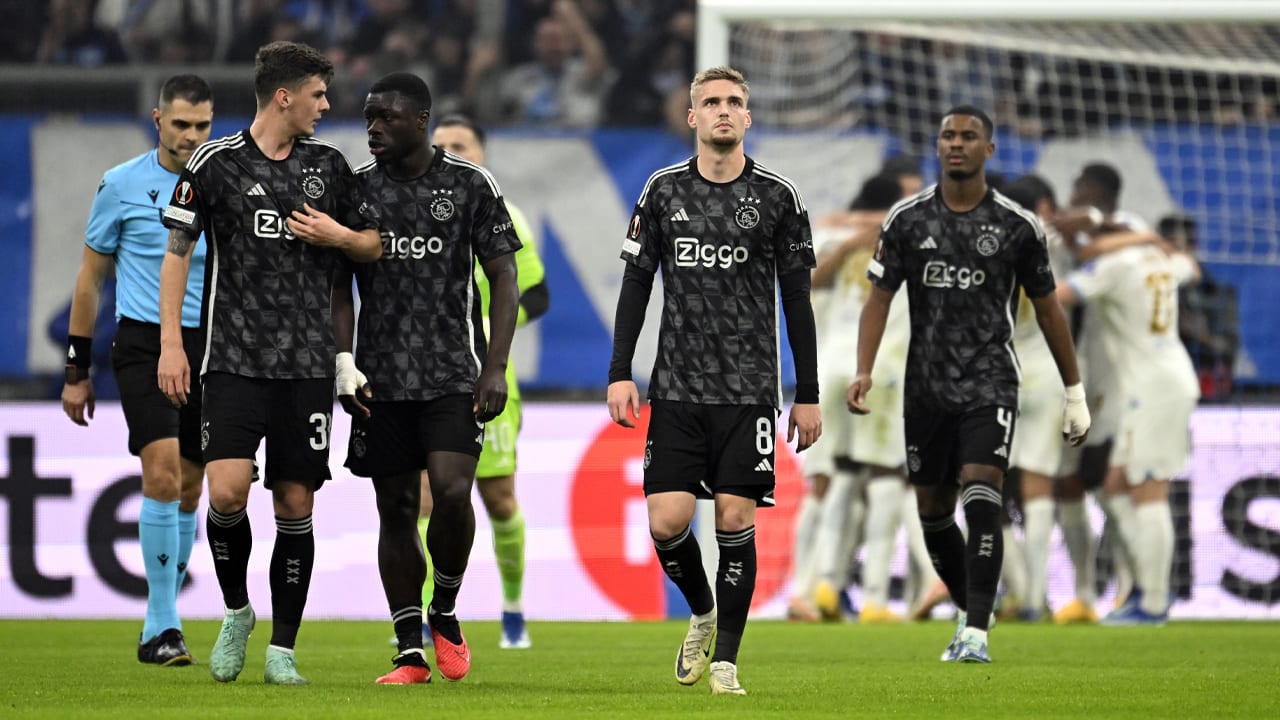 Ajax na nederlaag bij Olympique Marseille uitgeschakeld in Europa League