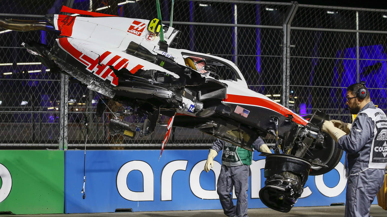 Schade aan Haas-auto Schumacher kan oplopen tot één miljoen euro