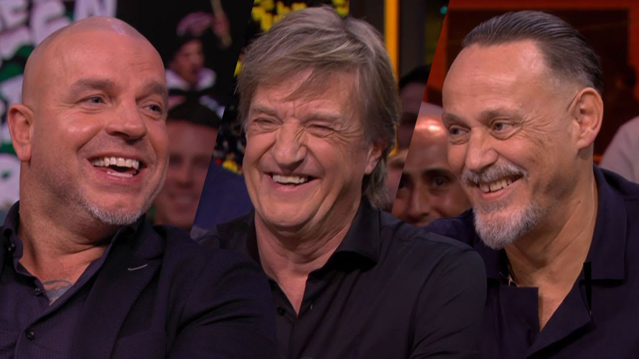 Andy van der Meijde, Hugo Borst en Wim Kieft maandagavond aan tafel bij Veronica Offside