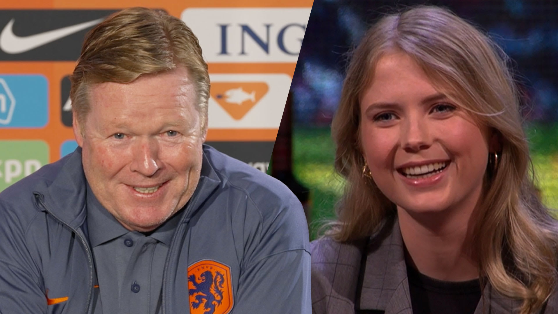 Ronald Koeman grapt tegen Noa Vahle: 'Voor jouw tijd?!'