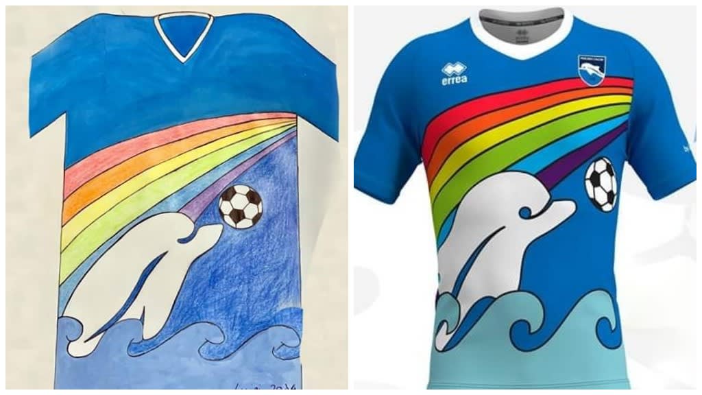 Prachtig: 6-jarige fan ontwerpt officieel tenue Pescara
