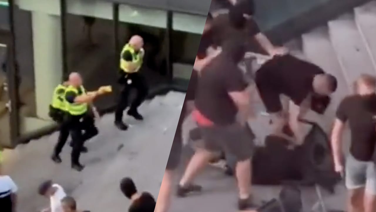 Heftige beelden: Twente-supporters op de vuist met Fiorentina-hooligans