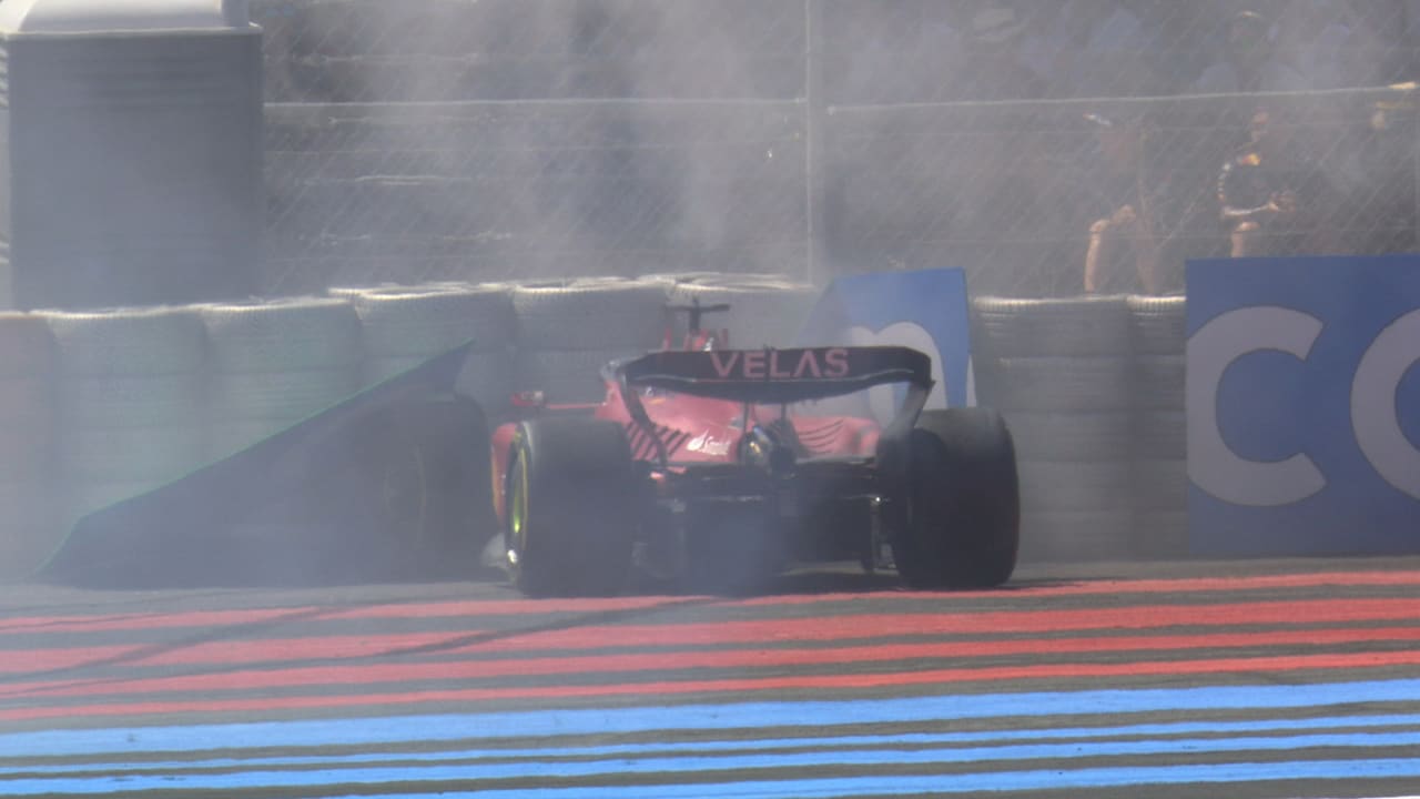 Breaking: Koploper Leclerc crasht tijdens GP van Frankrijk