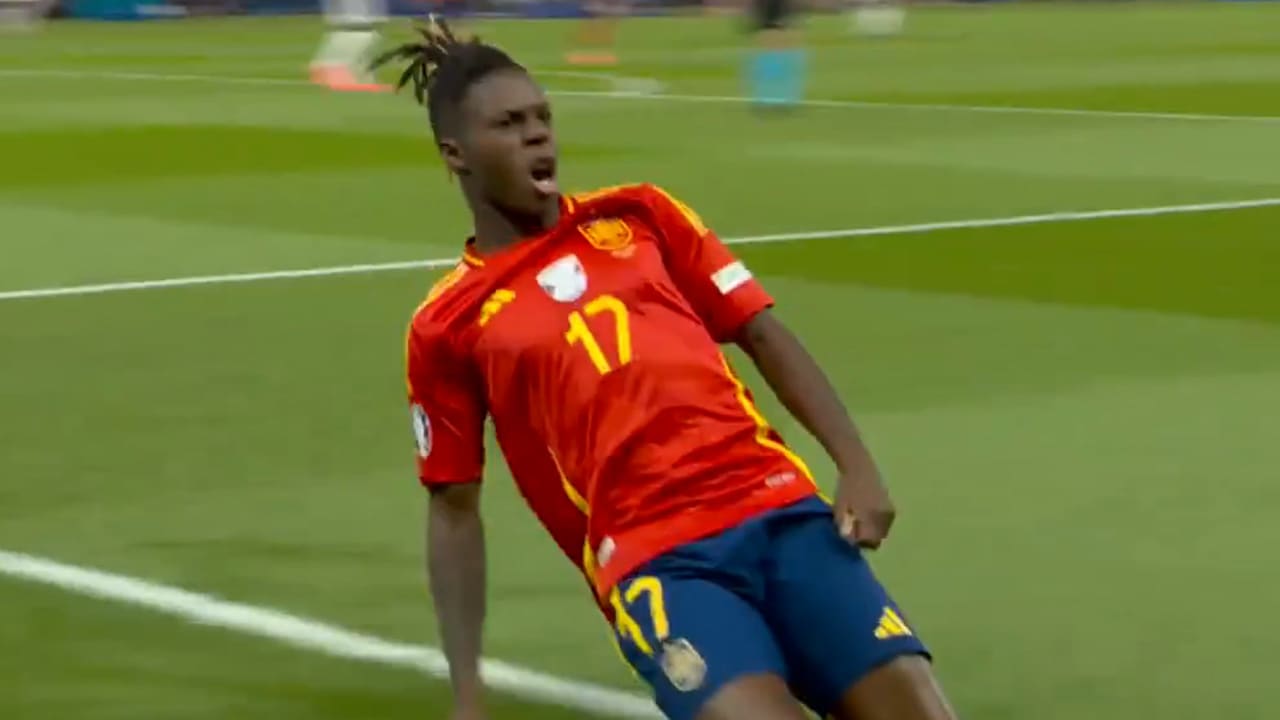 Videogoal: Nico Williams zet Spanje op voorsprong tegen Engeland