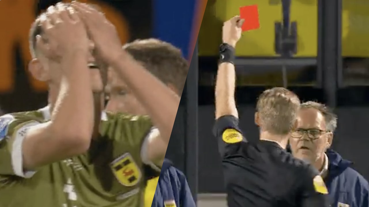 Video: Drie rode kaarten voor Cambuur in eerste helft tegen RKC