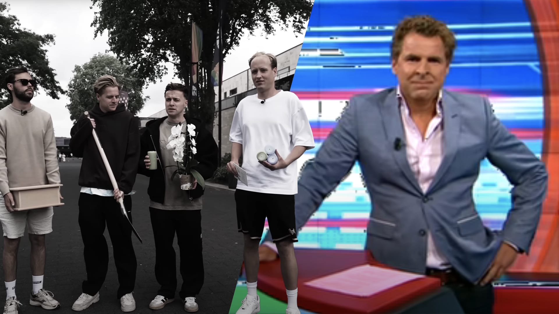 De Bankzitters begraven in opdracht van Toine van Peperstraten huilvideo bij studio Vandaag Inside
