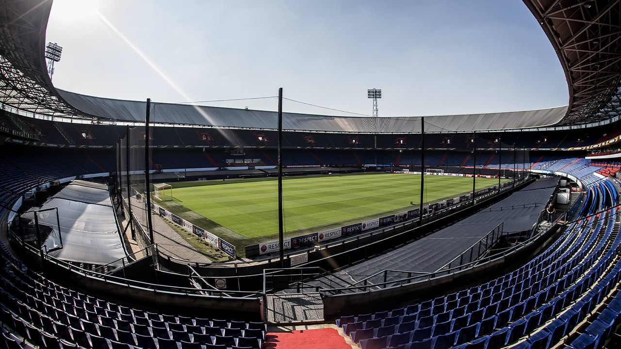 Feyenoord-tribunes de rest van het seizoen afgeschermd met netten
