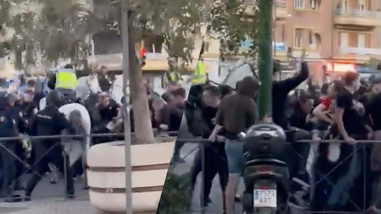 Video: PSV-supporters in Sevilla hard aangepakt door Spaanse politie