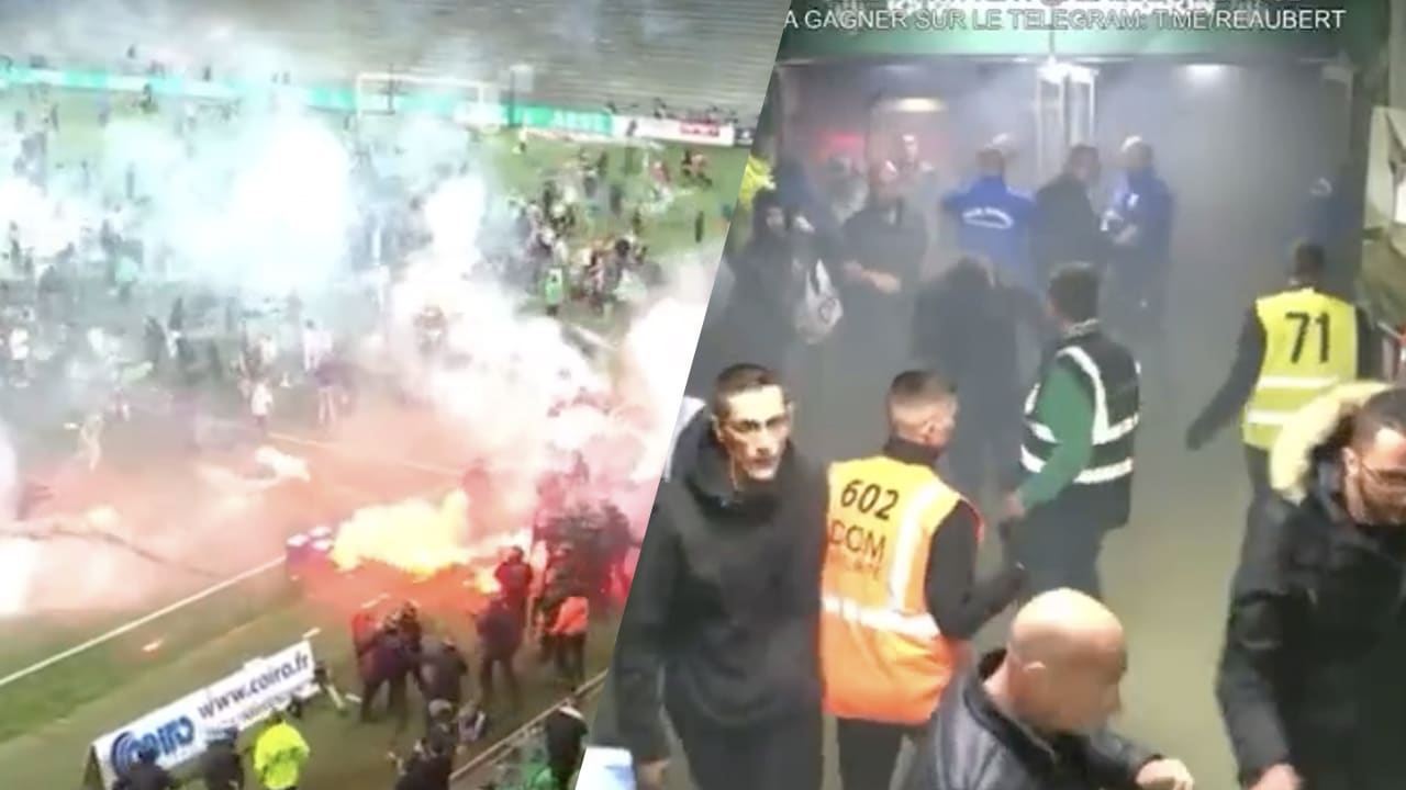 Saint-Étienne-spelers vluchten catacomben in voor hooligans na degradatie